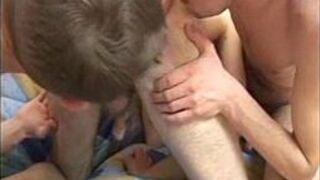 Threesome Gay Fuck Ass Cream Eating - porn video