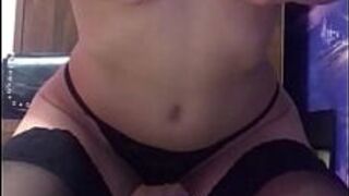 Neighbor caresses pussy with her fingers - porn video
