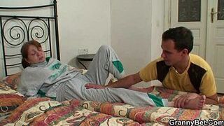 Granny takes it hard from behind - porn video