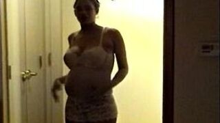 Housewife Juliana Pregnant blowjob with huge milky boobs - porn video