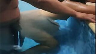 Mature man invites us to a pool to record - porn video