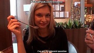 blonde in stockings fucked in the toilet - porn video