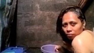 filipina girl doing bath seducing in cam nice tits and pussy - porn video