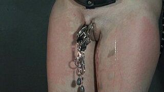 Kinky blonde teen leather girl Chaos tied up and tit tormented - porn video