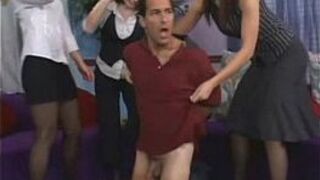 Man trampled by angry girls - porn video