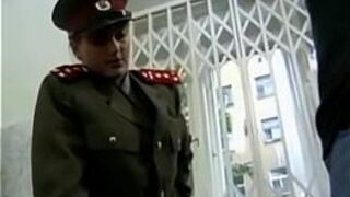 Military girl fucks her prisoner - porn video