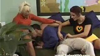 Two German chicks get fucked with one man - porn video