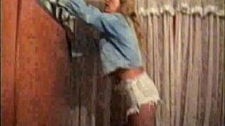 Sula showing off her torn denim shorts tucked up her ass - porn video